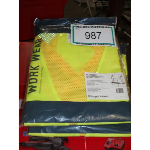Lot of 6, 2 XL Hi Vis Safety Vests