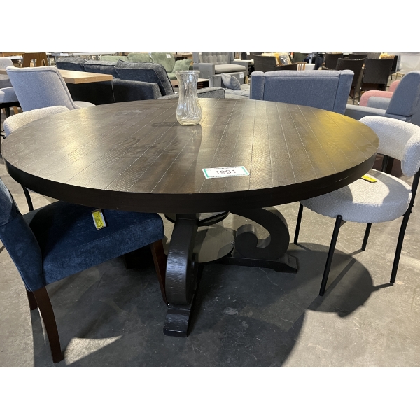 Dark Wood Heavy Wood Table, seats 6-8