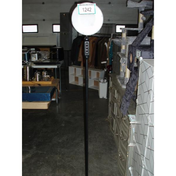 Modern Black Floor Lamp with Circular LED Ring Light