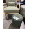 Image 1 : Round Ottoman, Green Teddy
