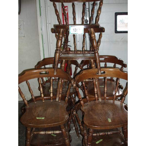 Lot of 10 wooden dining room chairs
