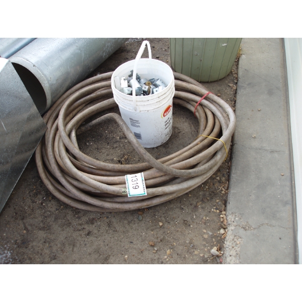 Lot of misc hose and pail of parts