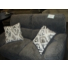 Image 1 : Grey Fabric Love Seat c/w 2 accent pillows