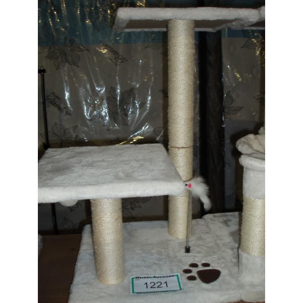 Small White Cat Tree with lower and upper platforms