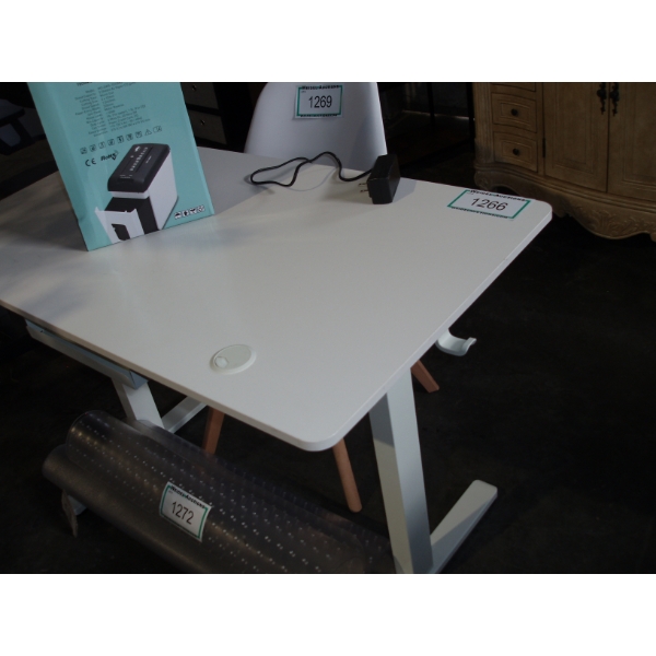 White Power Adjustable Computer Desk