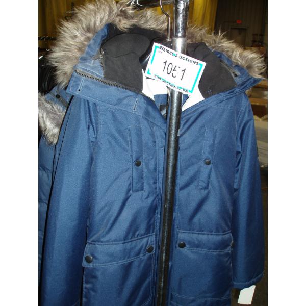 Size XS - RILEYK Ladies Winter Coat - long waist with fur trim
