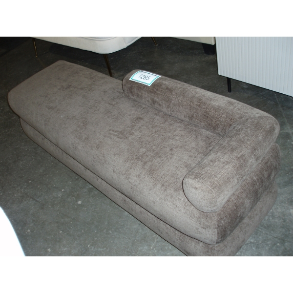 Meridian Furniture Kennedy Collection Contempory Bench, Shearling Teddy Fabric, Grey