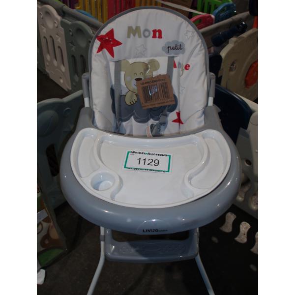 White/Grey Teddy Bear High Chair