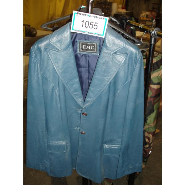Size Unknown - EMC Ladies Blue Leather Coat