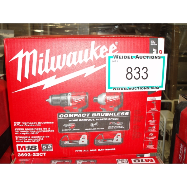 NEW Milwaukee M18 Compact Brushless 2 Tool Combo Kit
