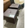 Image 2 : 2 Brown Leather Storage Ottomans