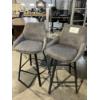 Image 1 : Absalom Swivel Upholstered 25.6" Linen Counter Stool with Metal Frame