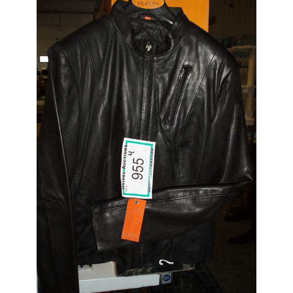 ELZEIN Ladies Black Leather Jackets, size S