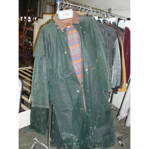 Size M - KOOLAH Oiled Long Green Trench Coat