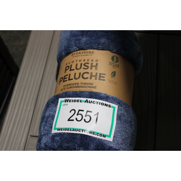 Plush Oversize (50" x 70") Blue Throw