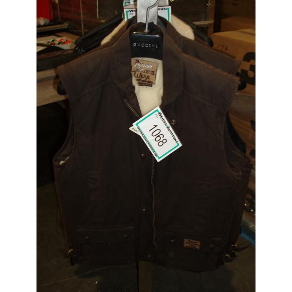 Size S - AUSSIE Oil Skin Dark Brown Lined Western Vest