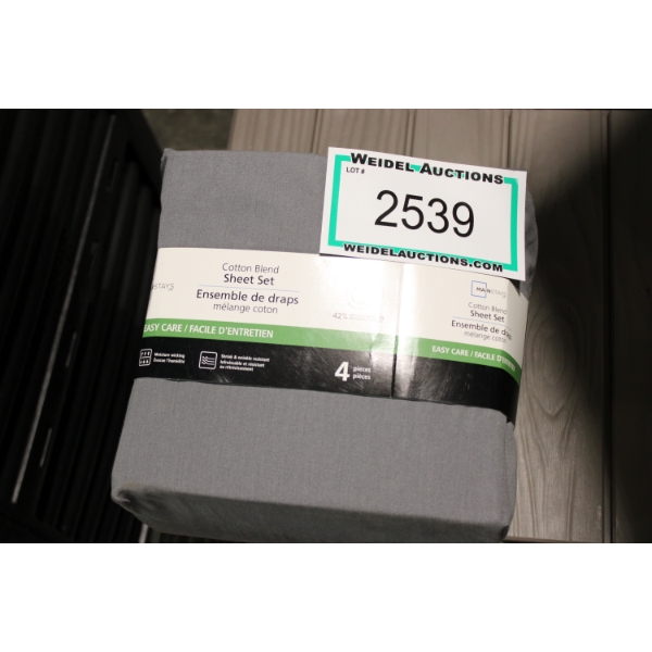 Mainstays QUEEN 4 pc Sheet Set, grey