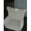 Image 1 : Cream Color Velvet Wing Back Accent Chair with button tufting and gold legs