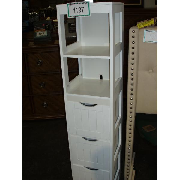 White 5 compartment storage shelf