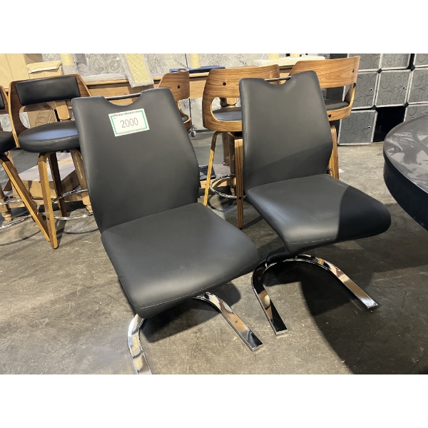 Faux Leather Seat Reception Chair with Metal Frame, set of 2