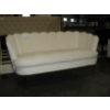 Image 1 : White Channeled Velvet Scallop-Back Loveseat from Wayfair