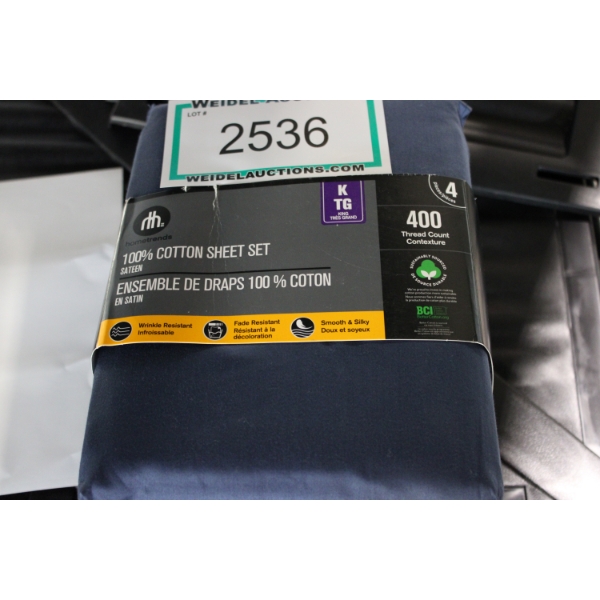 Hometrends KING 400 KING 4 pc sheet set, dark blue
