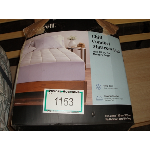 King Size Chill Comfort Mattress Pad with Gel Memory Foam