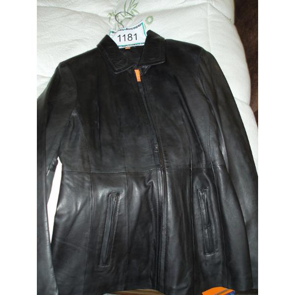 Size S - ELZEIN Ladies Black Leather Jacket