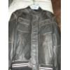 Image 1 : Size 44 - ELZEIN Black Leather Jacket with buttons and zipper