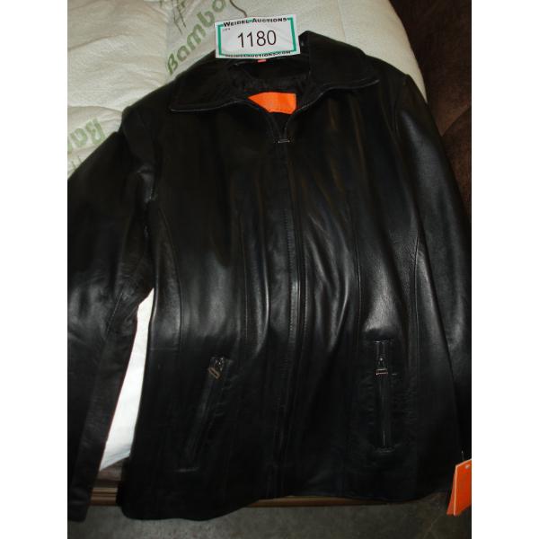 Size M - ELZEIN Ladies Black Leather Jacket