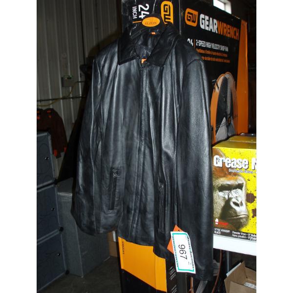 Men's Black Lamb Leather Jacket - Size L