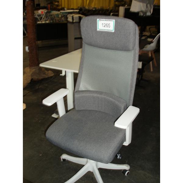 Grey and White Computer Chair with back supports