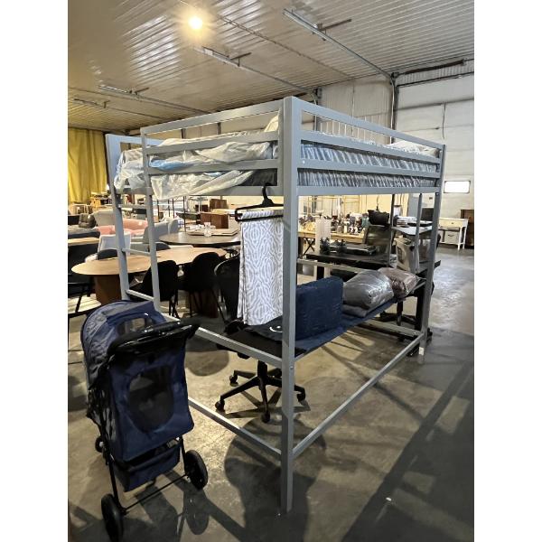 Maxwell Metal Loft Bed with Built in Desk