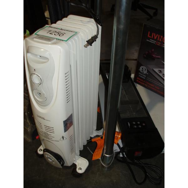 Living Basics Oil Heater, white and Living Basics electric Infrared Space Heater with remote