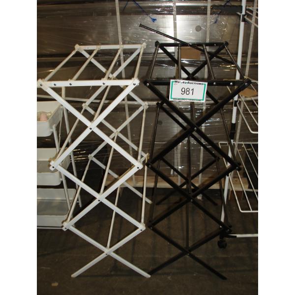 Lot of 2, black & white clothes rack