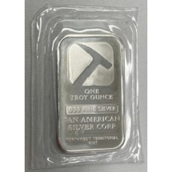 1 Oz .999 Silver Pan American Silver Corp Bar 