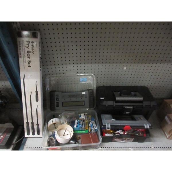 Pry Bar Set & 3 Tool Boxes with Contents 