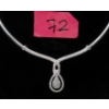 Image 1 : 1/4 CT White Diamond Twist Design Necklace