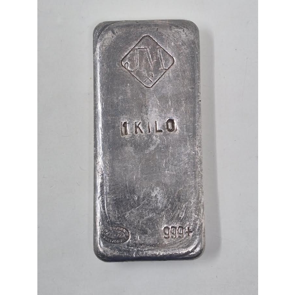 Rare 1 Kilo .999+ Silver Johnson Matthey Bar