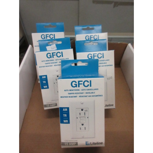 5 New GFCI 15 AMP Outlets - White