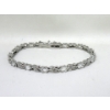 Image 1 : White Topaz & Diamond Infinity Tennis Bracelet 