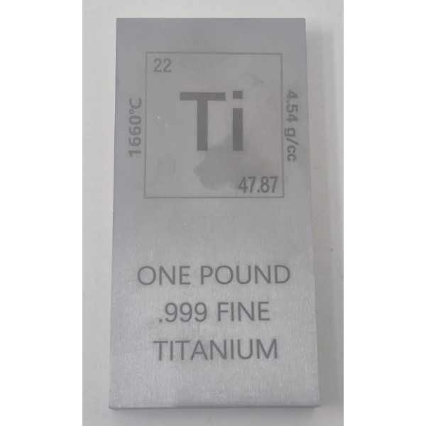 1 Pound .999 Fine Titanium Bar