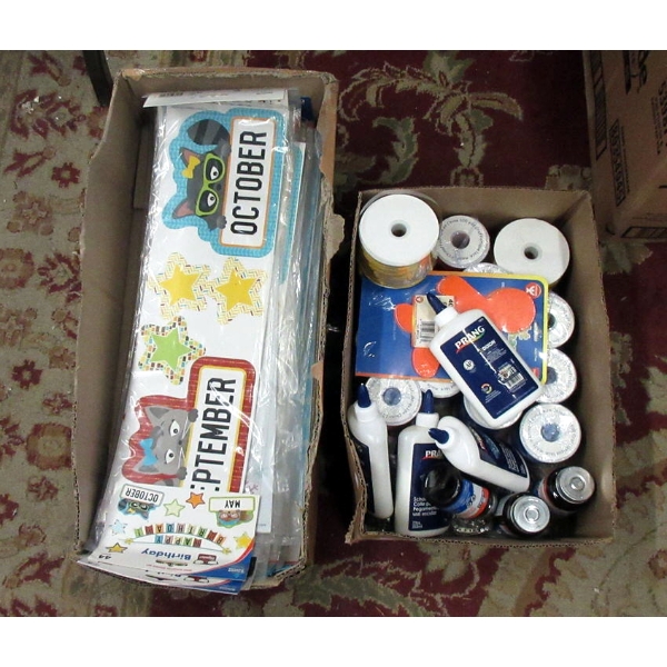 2 Box Lot of Children's New Banners & Craft Supplies