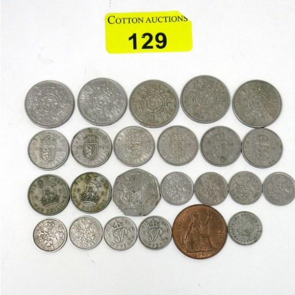 24 Assorted Vintage UK Coins - Circulated