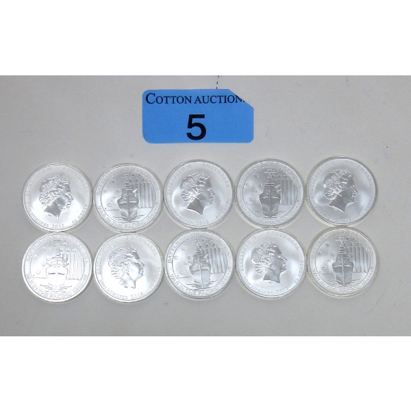 10 x 1/2 Oz .999 Silver 2015 Battle of wwthe Coral Sea Coins