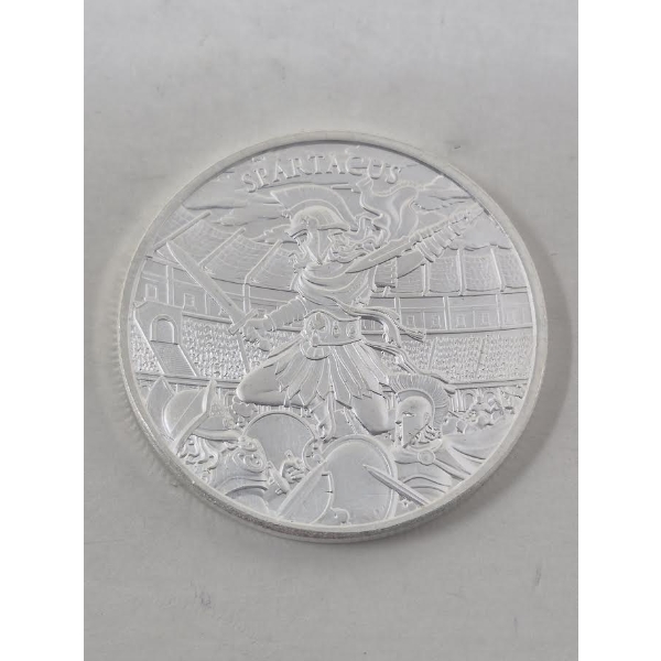 1 Oz .999 Silver Legendary Warriors: Spartacus Art Round 