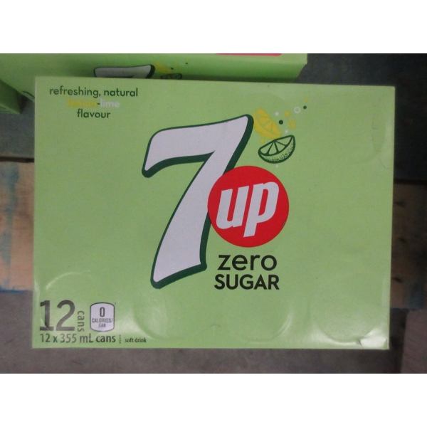 6 Cases of 7-Up Zero Sugar Canned Lemon Lime Soda