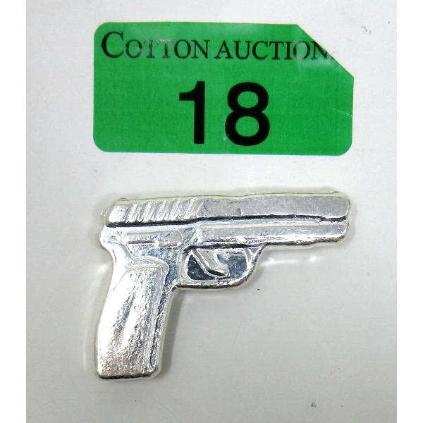2 Oz .999 Silver 3D Pistol Monarch Mint 
