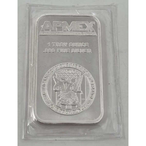 1 Oz .999 Silver APMEX Bar 