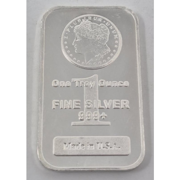 1 Oz .999+ Silver Morgan Head Bar 